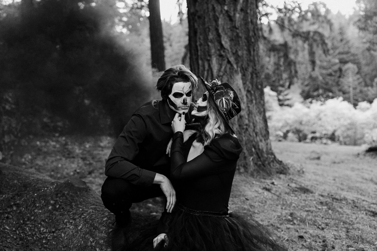 Skeleton Couple in woods