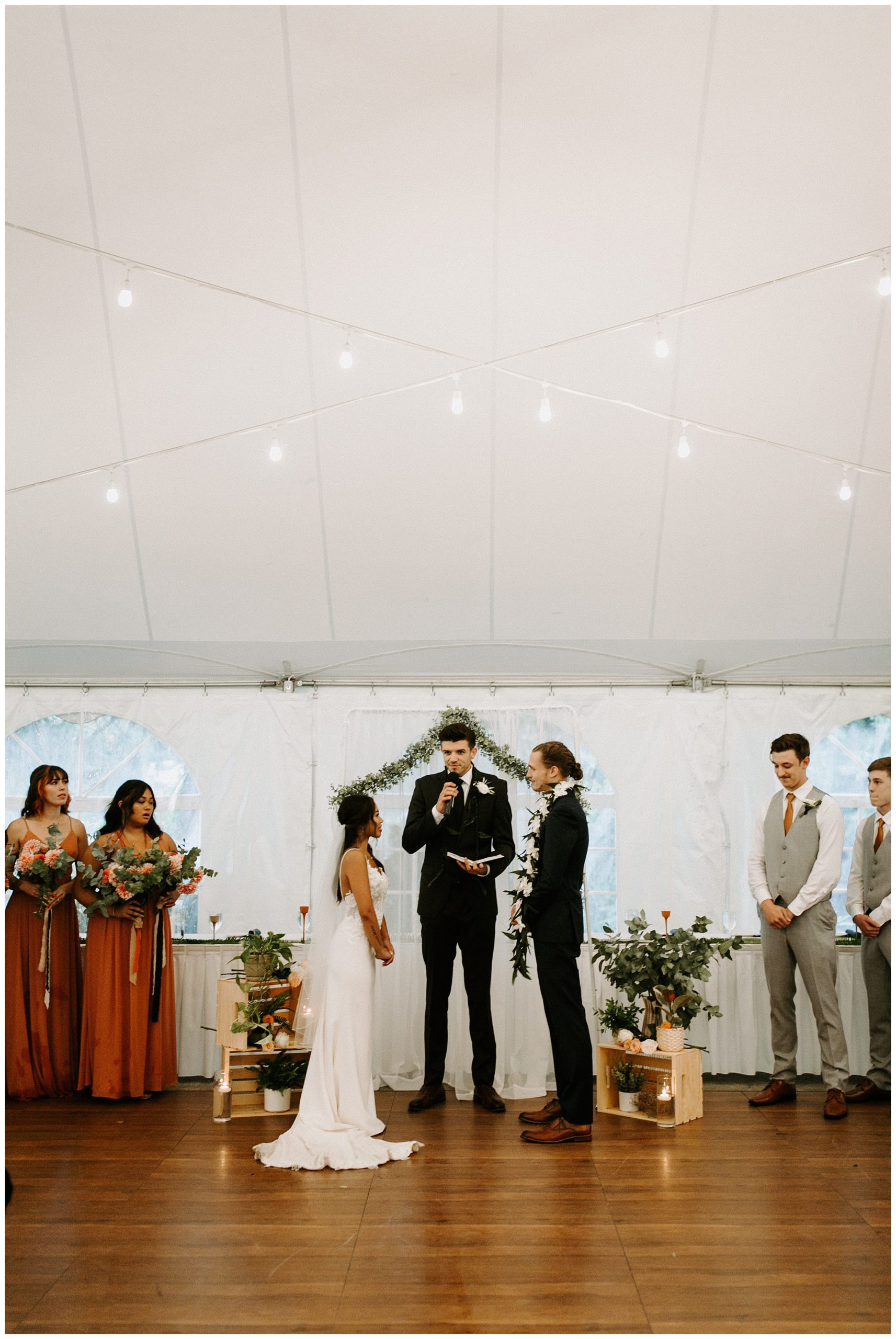 wedding ceremony in tent
