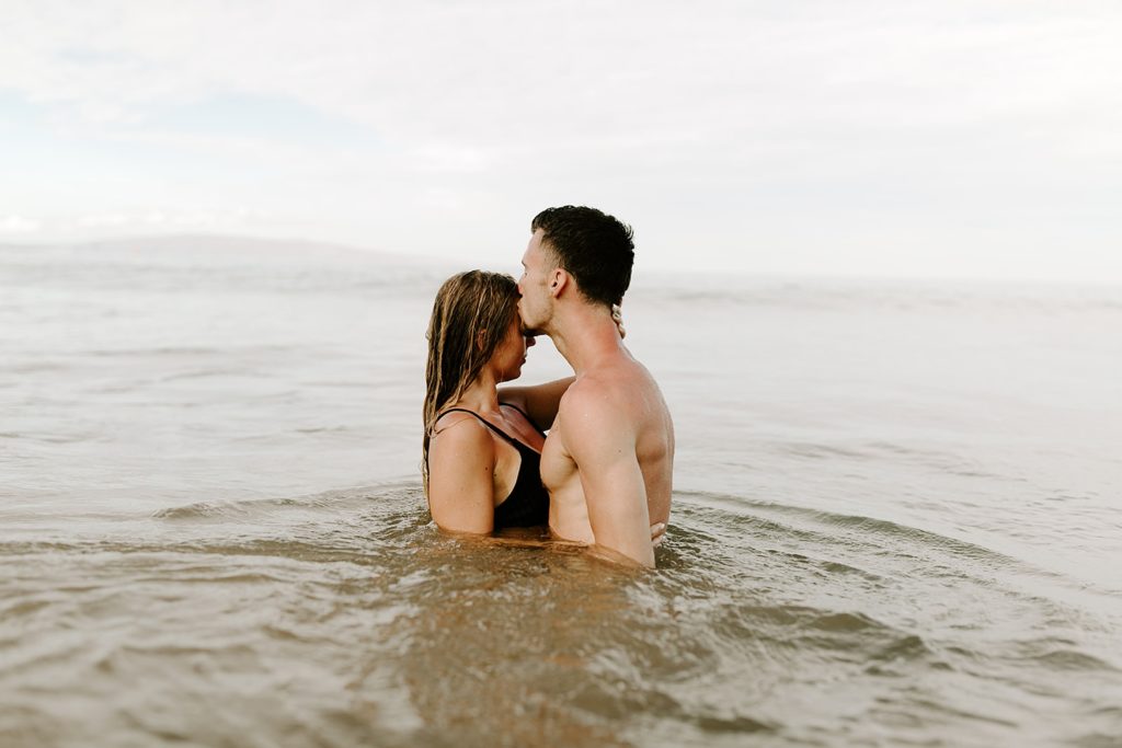 couple on a beach in Maui
