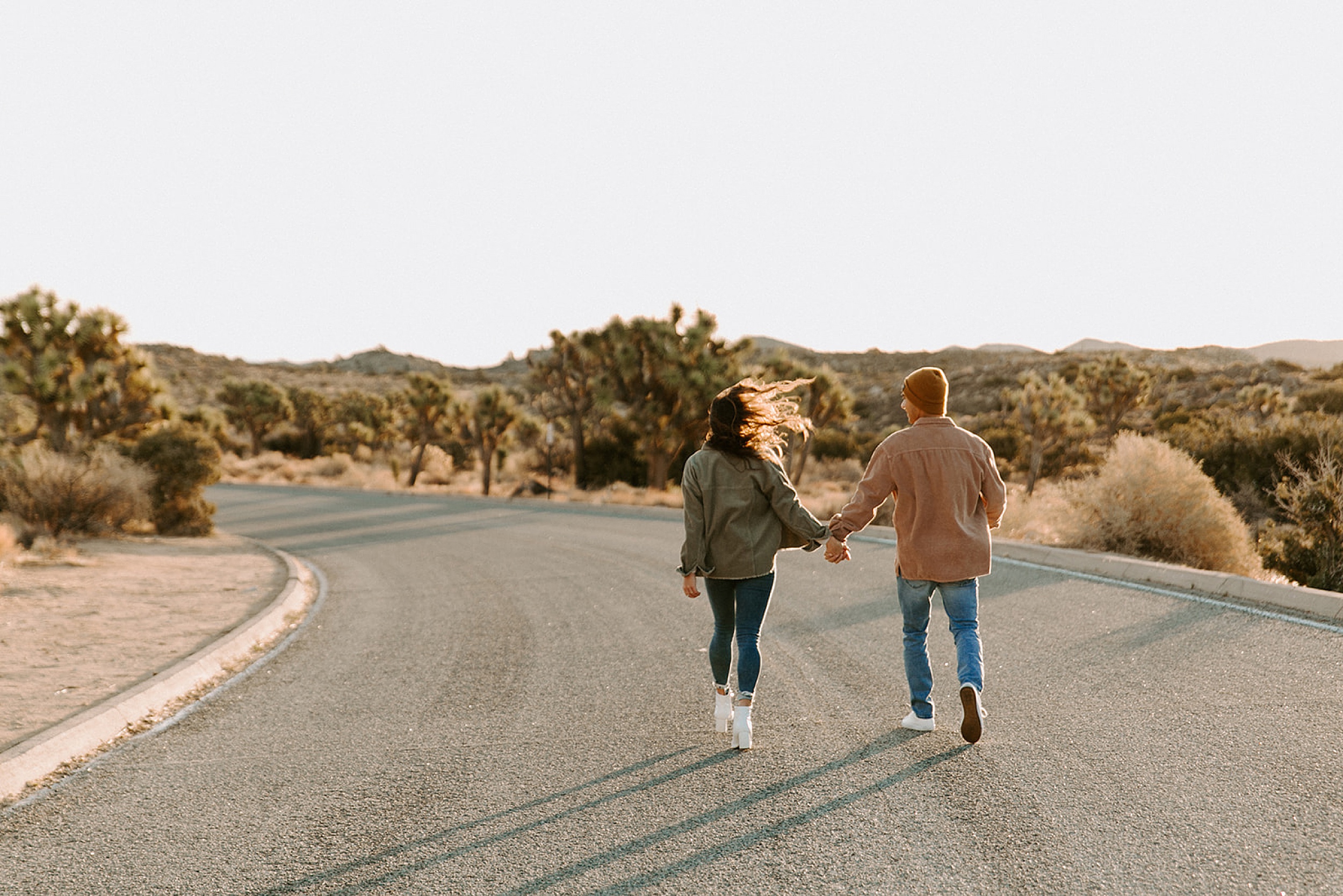couple walking on road