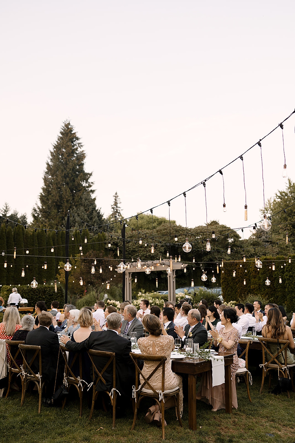 a reception at their Columbia Gorge wedding
